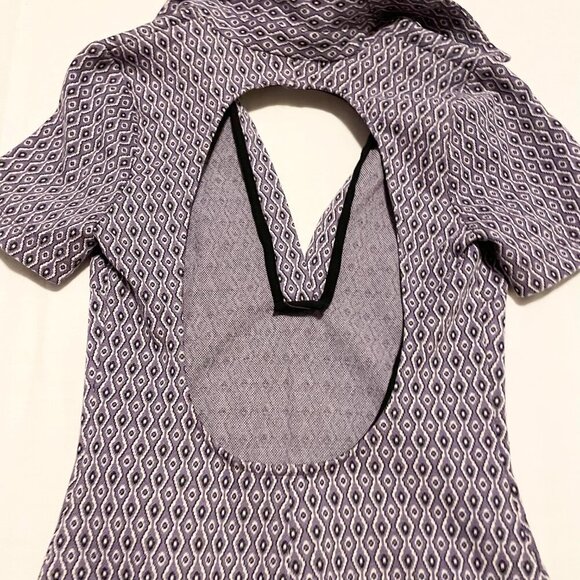Zara Lilac Geometric Print Open Back Bodysuit Size XS - Picture 12 of 16